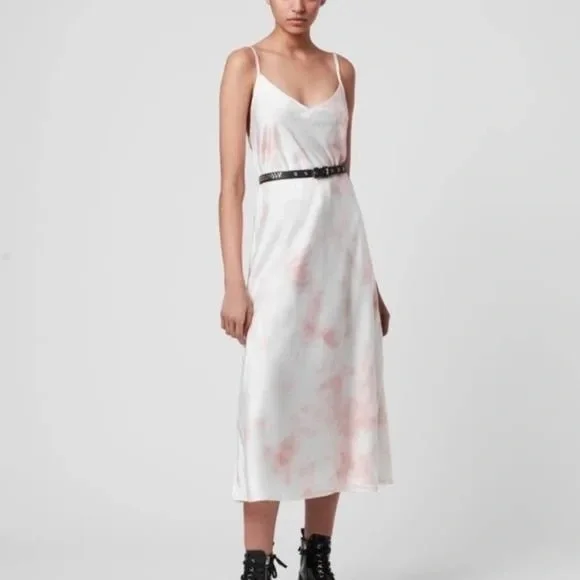 allsaints benno tee slip midi dress ALLSAINTS Benno Dye 2-in-1 T-Shirt Dress